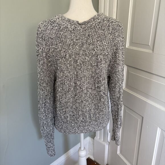 Free People Womens Pullover Sweater Gray Black Marled Scoop Neck Small - Picture 3 of 6